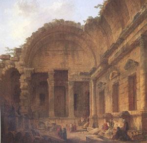 ROBERT, Hubert Interior of the Temple of Diana at Nimes (mk05) oil painting picture